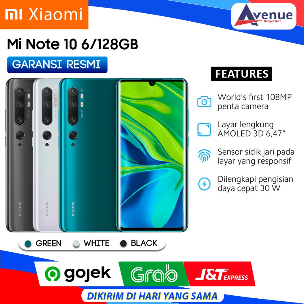 HP XIAOMI MI NOTE 10 6/128GB GARANSI RESMI PROMO MURAH