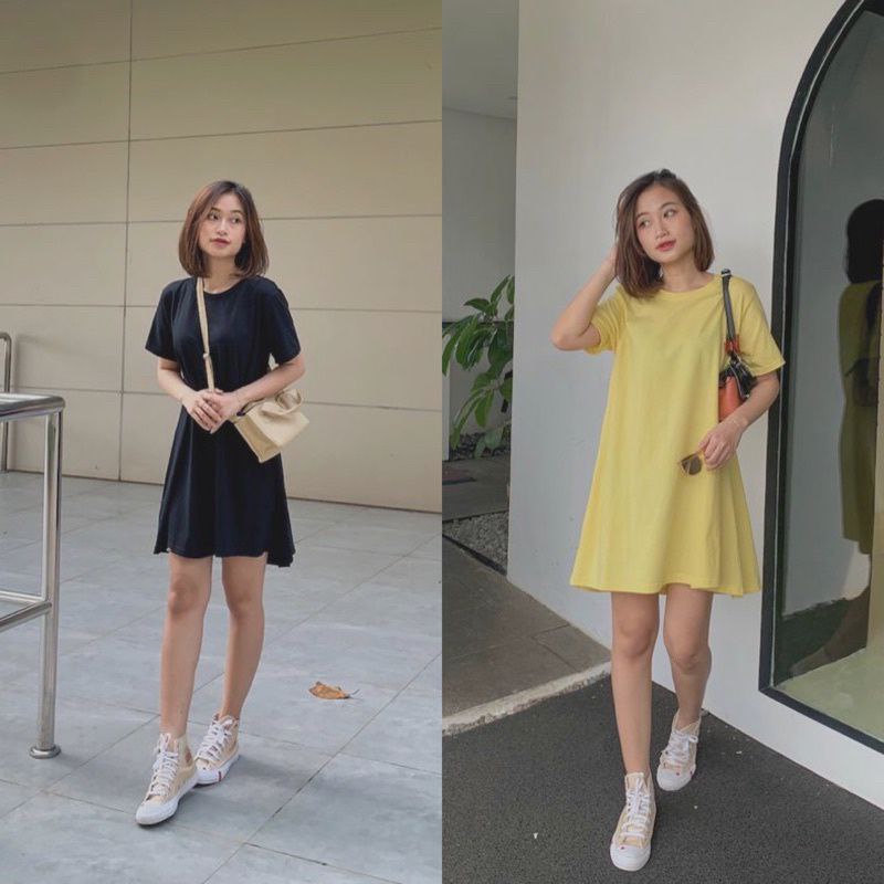 Jaya.Co Basic Dress Midi Cotton Combed Good quality