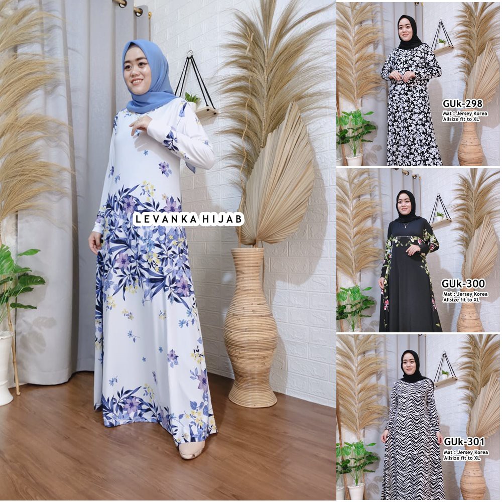 Aneka Gamis Motif Bahan Jersey Korea