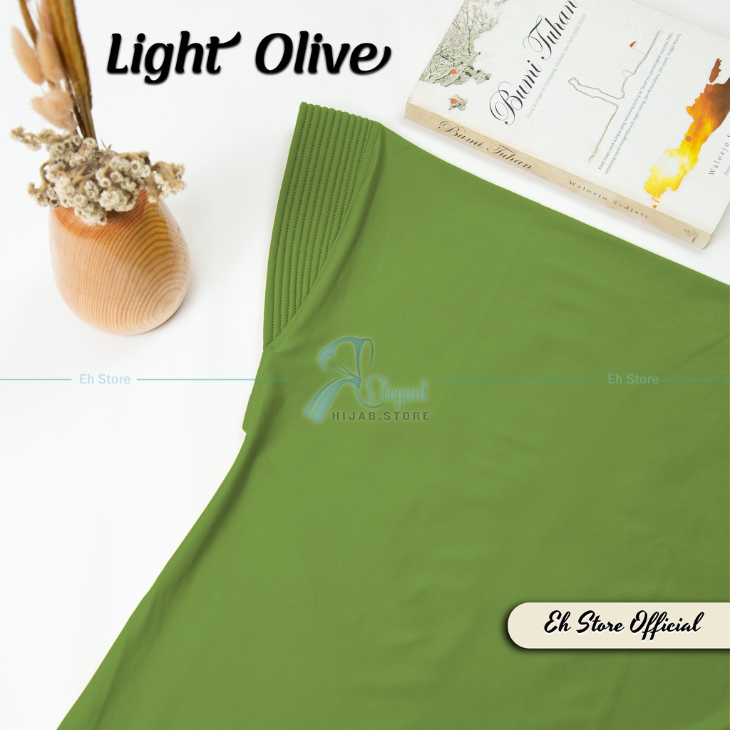 JILBAB BERGO HAMIDAH SPANDEX JERSEY PREMIUM | HIJAB SPORT I JILBAB SPORT I KERUDUNG BERGO I JILBAB INSTAN-Light Olive