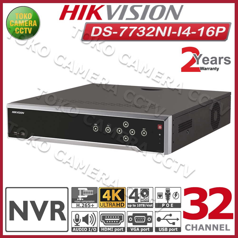 NVR HIKVISION 32 CHANNEL HIKVISION DS-7732NI-I4/16P NVR 4K 12MP 32CH