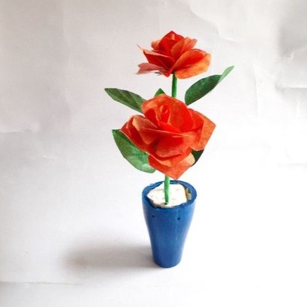 Bunga mawar orange/ Bunga mawar plastik