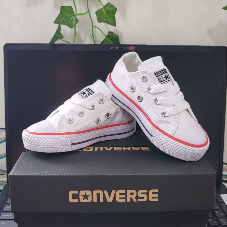 Sepatu anak laki dan sepatu anak perempuan converse all Star warna putih low america