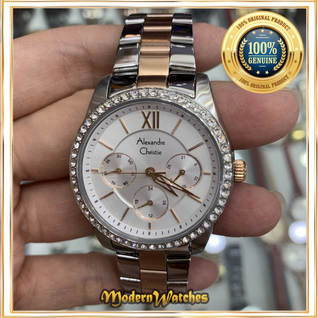Jam Tangan Wanita Alexandre Christie AC 2827 Silver Rosegold Terbaru Termurah 100% Original Jam Cewe