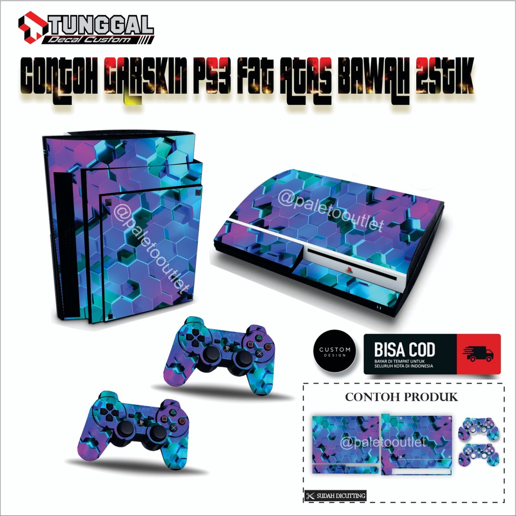 stiker PS3 Fat motif anime dan klub bola