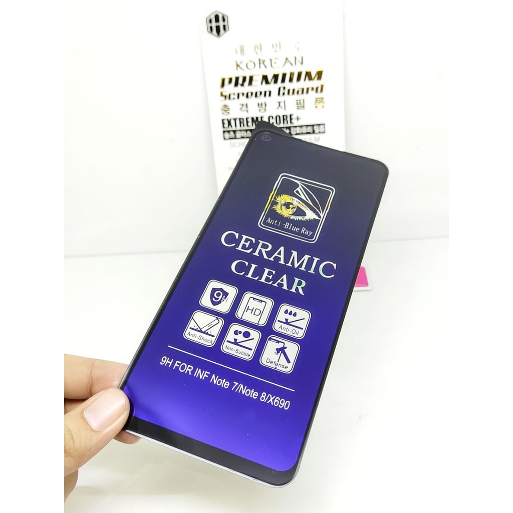 Ceramic CLEAR ANTI BLUE Infinix Note 7 X690 6.95 inch Screen Protector Full Layar No Sidik Jari Anti