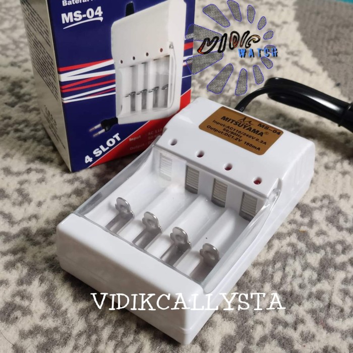 Charger Cas Batrei AA AAA A23 4 slot Cas Baterai Original japan