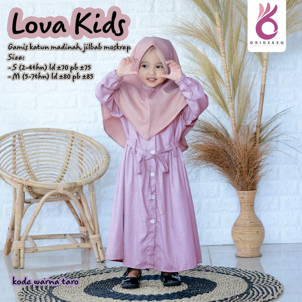LOVA KIDS SET GAMIS KATUN MADINA ANAK