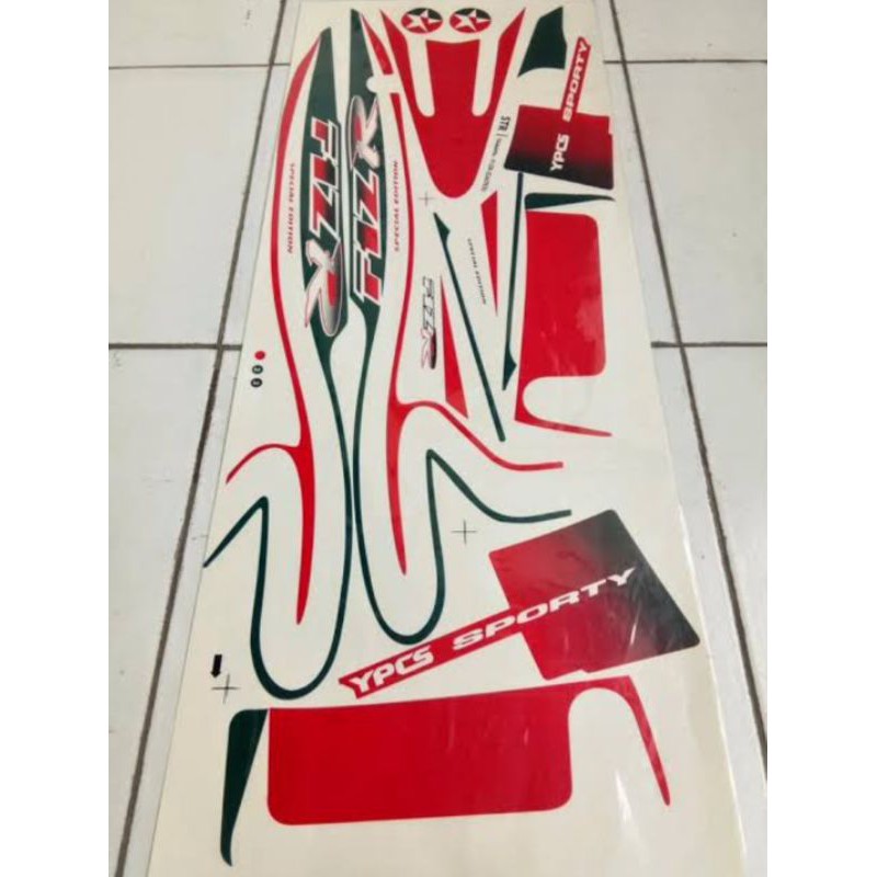 striping sticker les motor yamaha fiz r caltex ijo merah