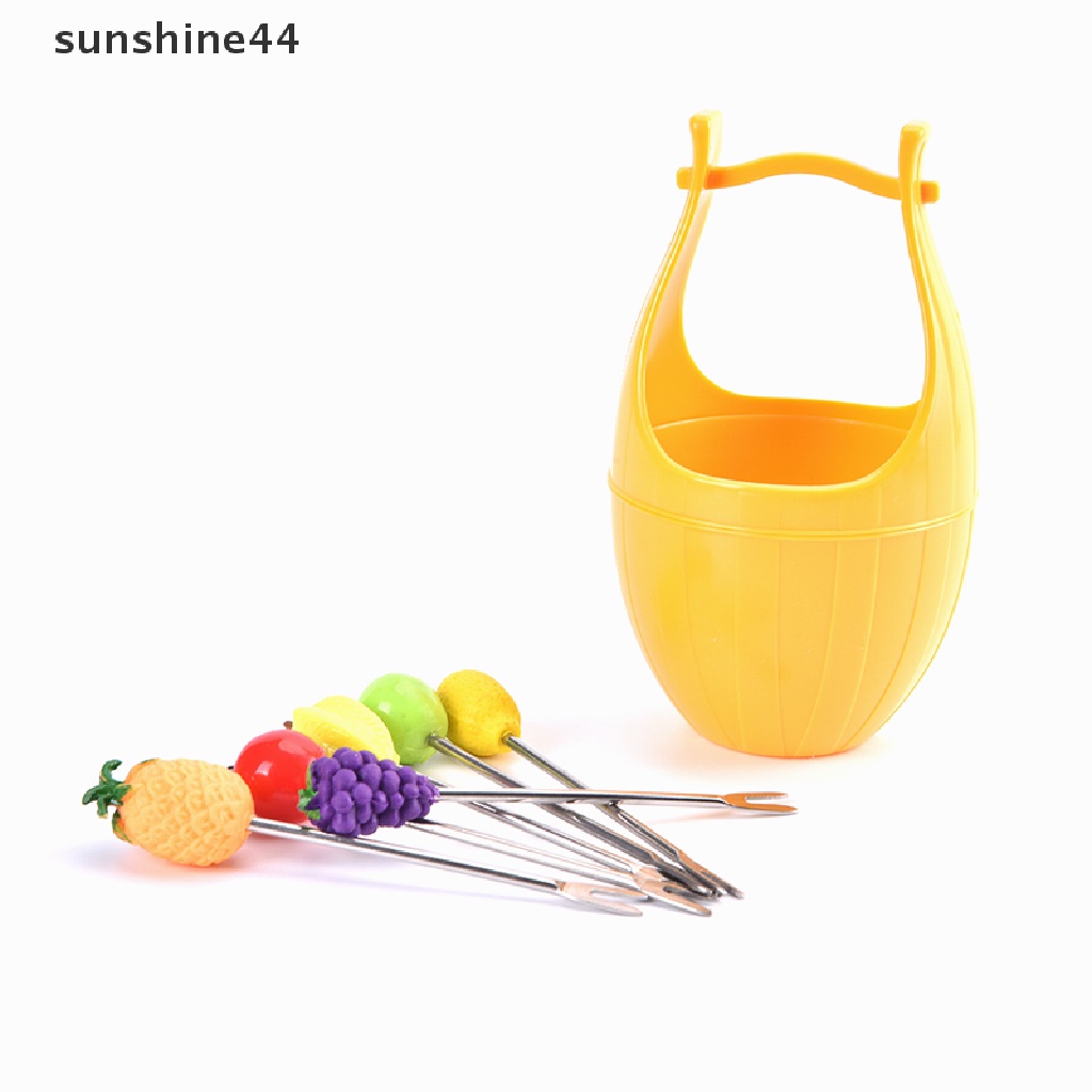 Sunshine 6pcs Tusuk Buah / Kue / Dessert Untuk Pesta Anak