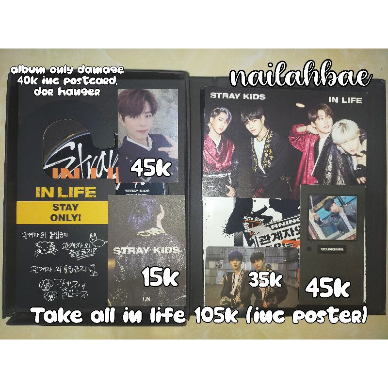 ALBUM IN LIFE LIMITED LIM PHOTOCARD PC FRAME SEUNGMIN LEVANTER PB I.N ONLY FULLSET STRAY KIDS