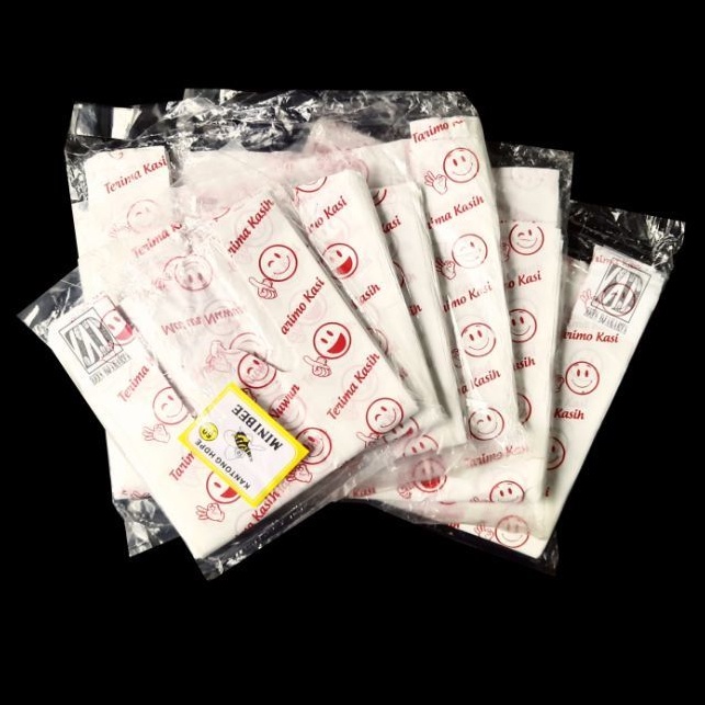 Kantong Plastik Motif Kantong Kresek Smile Plastik Terima Kasih Minibee Smile 50 lembar