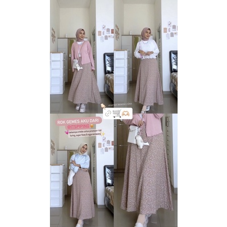 SEMI CRINKLE SKIRT | PART I | FLORAL SKIRT | PJ 90cm | WAJIB BACA DESKRIPSI!