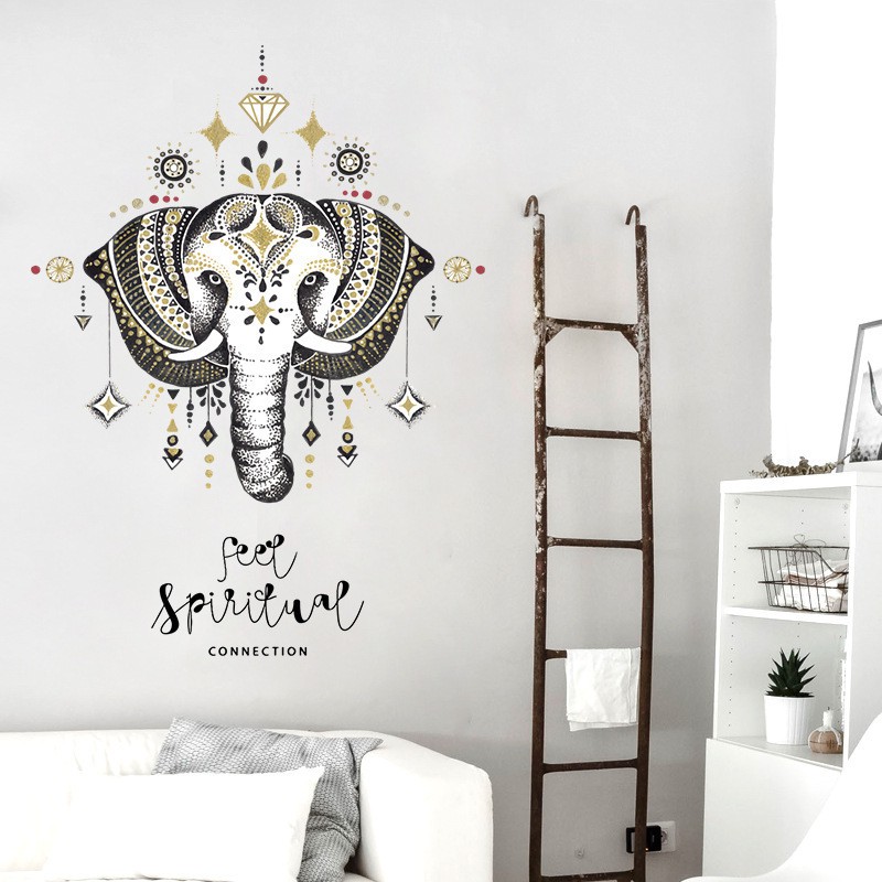 Reliza Wall Sticker Elephant Head Gajah Classic Stiker Dinding LDR