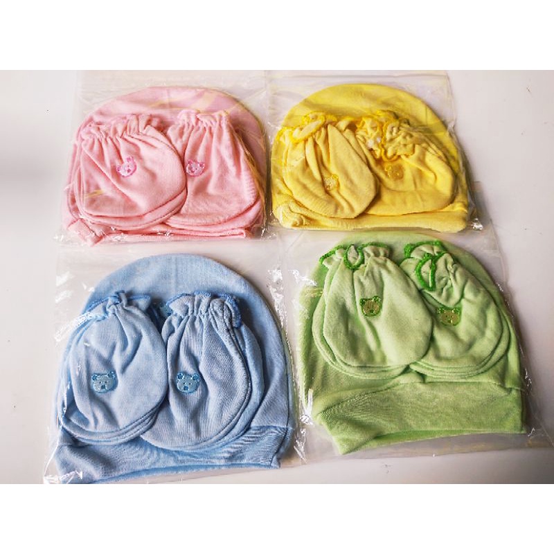 Set Topi Plus Sarung Tangan Kaki  Katun DK Full Print