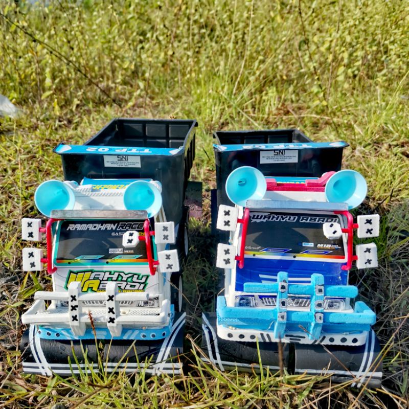 Mainan anak truk pasir modif bemper motif Wahyu abadi 02