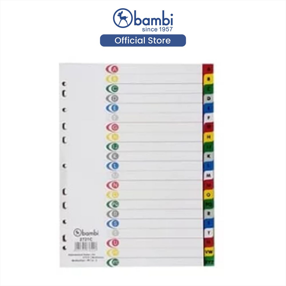 

Bambi Isi Binder A4 Divider & Indexes Pembatas Kertas Binder Edisi Alphabetical Index A-Z with Multiholes Original
