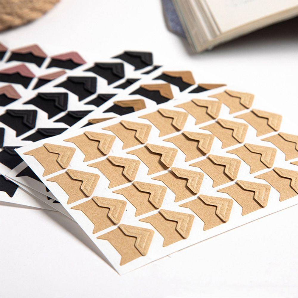 [Elegan] Stiker Sudut DIY 14warna Dekorasi Rumah Kraft Paper Vintage Scrapbook Sticker