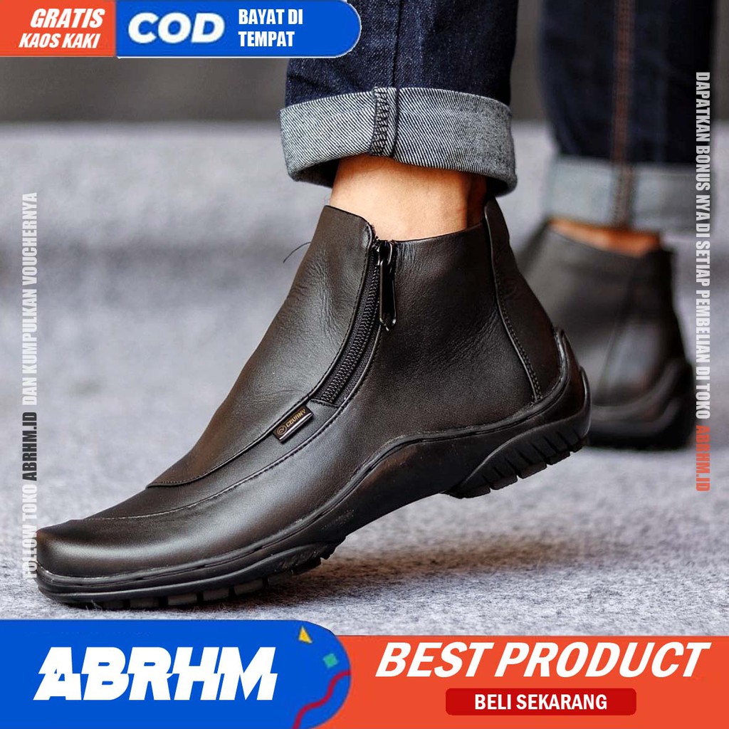 ABRHM CORA Sepatu Formal Pria Sepatu Casual Sepatu Pria Casual Kulit Asli Sepatu Kasual Cowok / Cowo Oxford Kerja Kantor Lapangan Kuliah Kondangan Gaya Keren Kekinian Original Murah Terlaris