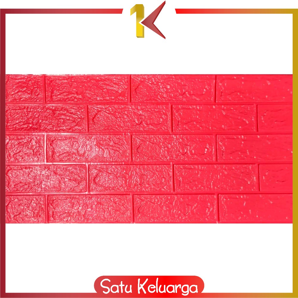 SK-C206 Wallpaper Dinding Foam 3D Kecil Motif Batu Bata / Walpaper Stiker Dinding Dekorasi Kamar-Batu Bata MERAH