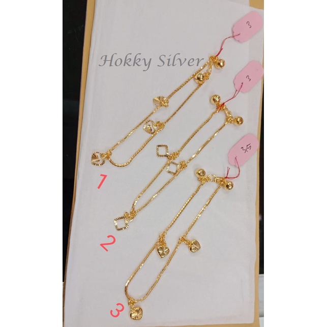 Gelang Tangan Italy Perak Asli 925  Wanita lapis Emas 24