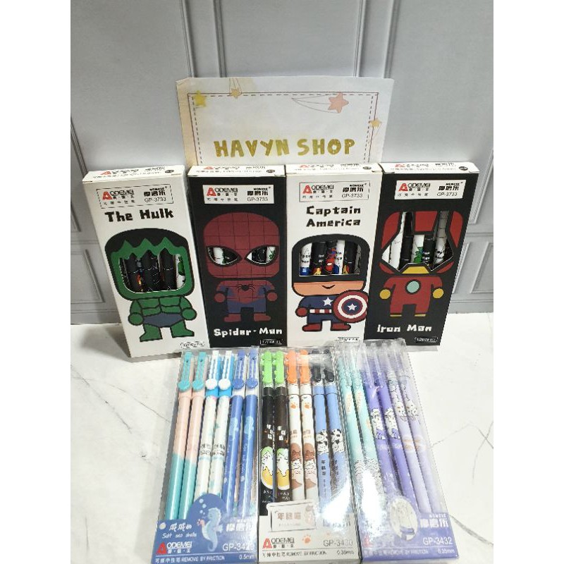 (12pc) pen bisa hapus/pen gel hapus/erasable pen/pen hapus lucu fancy ODEMEI-3