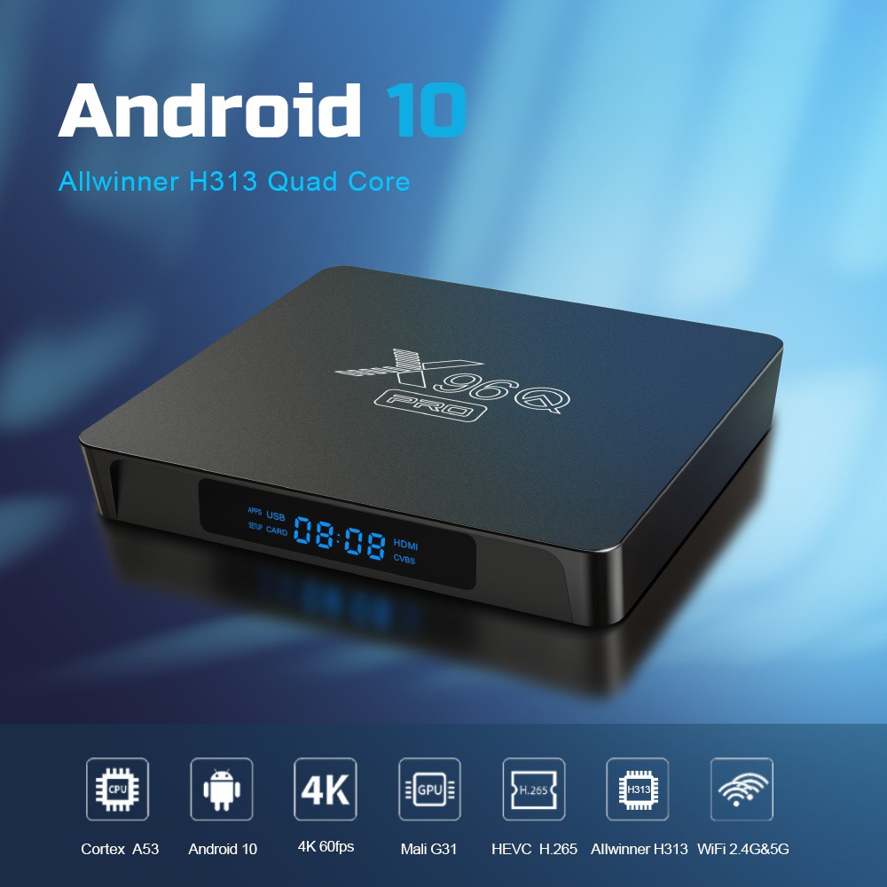 X96Q PRO - Android 10.0 Smart TV Box 4K Display - RAM 2GB ROM 16GB