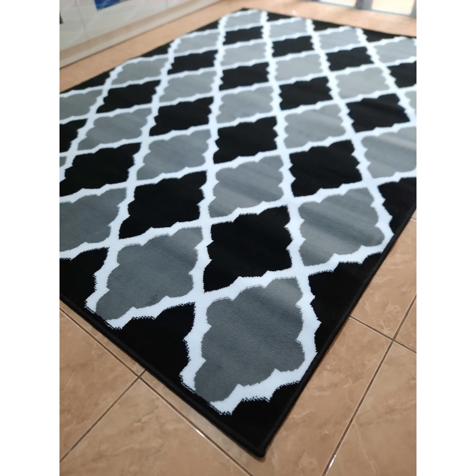 MAROC Karpet Lantai 160 x 210 BOG13 Black On Grey-2