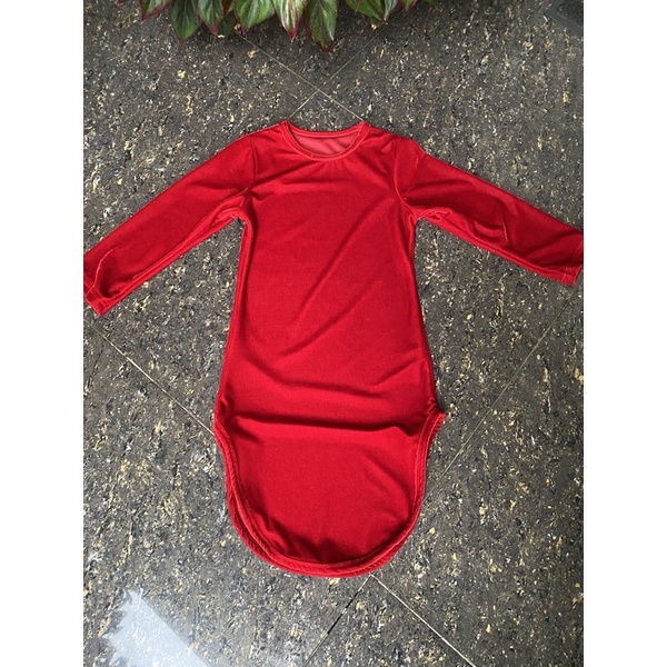 Dress Anak Bludru Merah