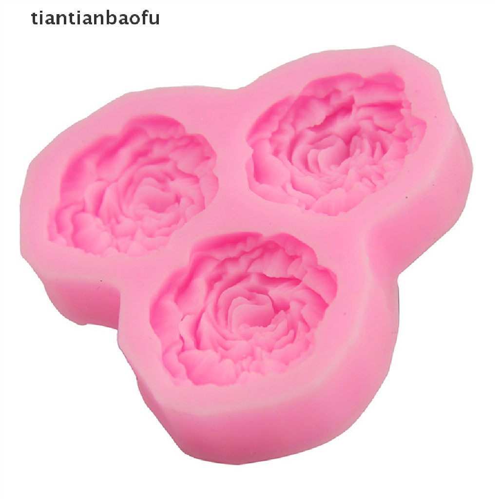 [tiantianbaofu] Peony Flower Silicone Mold Wedding Cupcake Topper Fondant Cake Decorating Tool Boutique