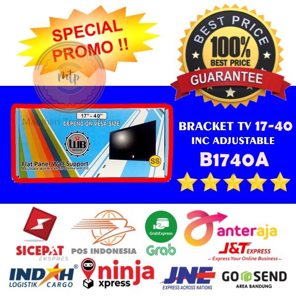 BRACKET/BRAKET/BRIKET/BREKET WALL TV / LCD / LED 17 - 40 INC ADJUSTABLE-MURAH DAN BERKUALITAS