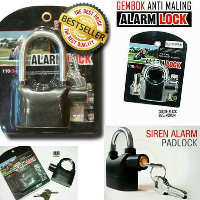 Kunci Gembok Cakram Ban Motor Gembok Alrm Padlock Getar