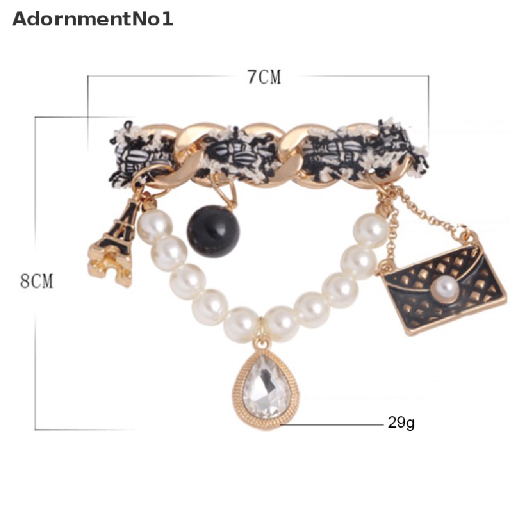 (AdornmentNo1) 1pc Bros / pin Gaya retro Aksen Mutiara + Kristal Untuk Aksesoris Wanita