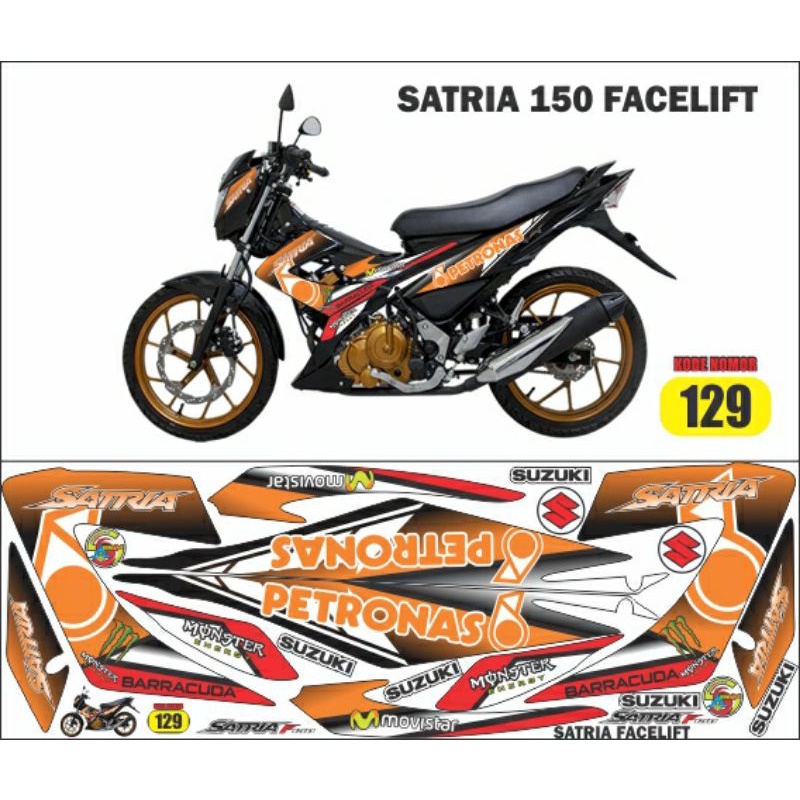 Striping stiker Satria FU facelift 150 stiker Fu facelift variasi Suzuki Satria FU Petronas Mandalik