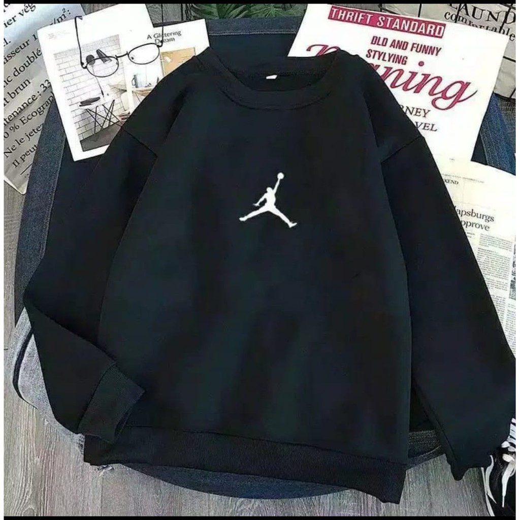 Jordan Sweater Crewneck - Allsize - Bahan Fleece tebal dan lembut  - Outfit Wanita Dan Pria