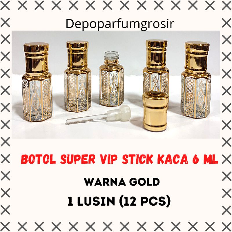 Jual Botol Parfum Tola Batik Printing Super Vip Stick Kaca Warna Gold