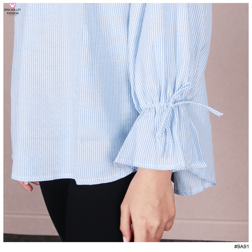 (COD) OH Fashion Giants Blouse Salur V-Neck #9A91