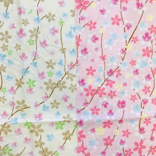 Kain perca meteran motif jasmine sakura charm