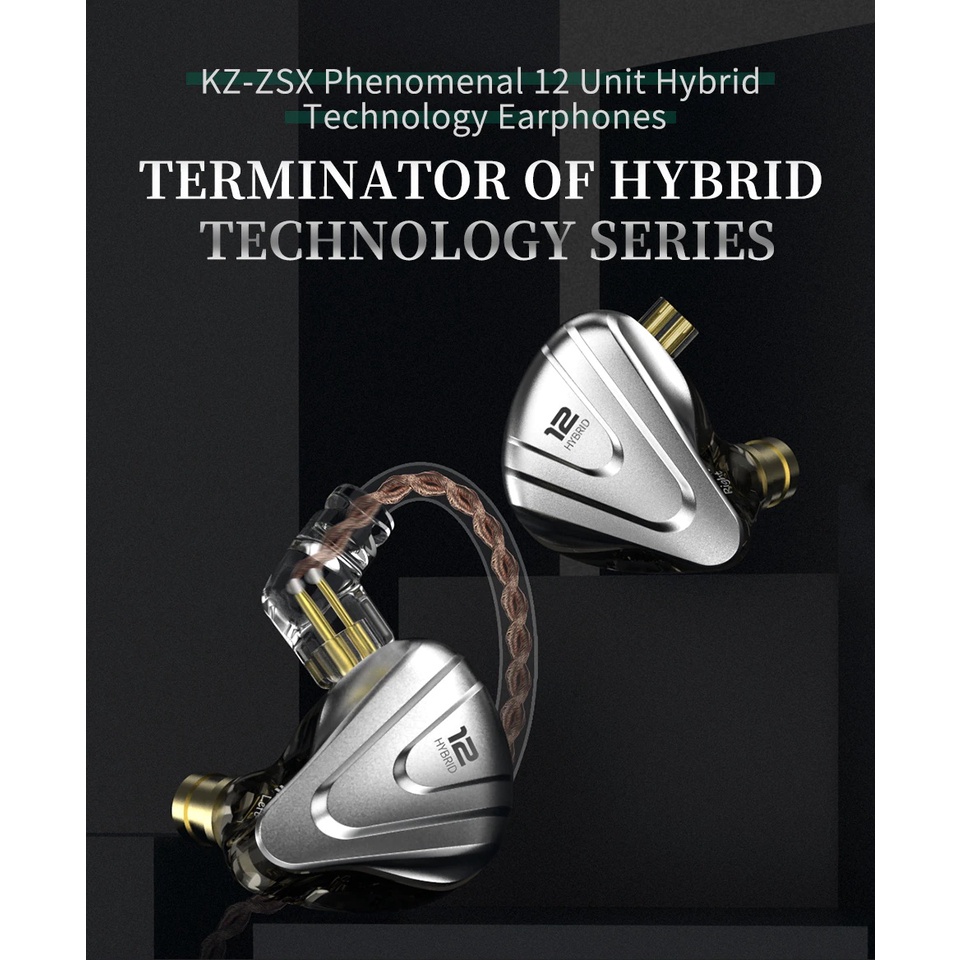 KZ ZSX Terminator Basshead In Ear Metal Earphone with Mic - Garansi Resmi