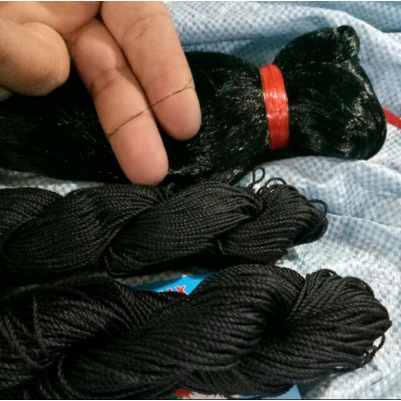 Jaring burung lebar 5 meter panjang 100 yds bonus 2 gulung tali jaring burung hitam