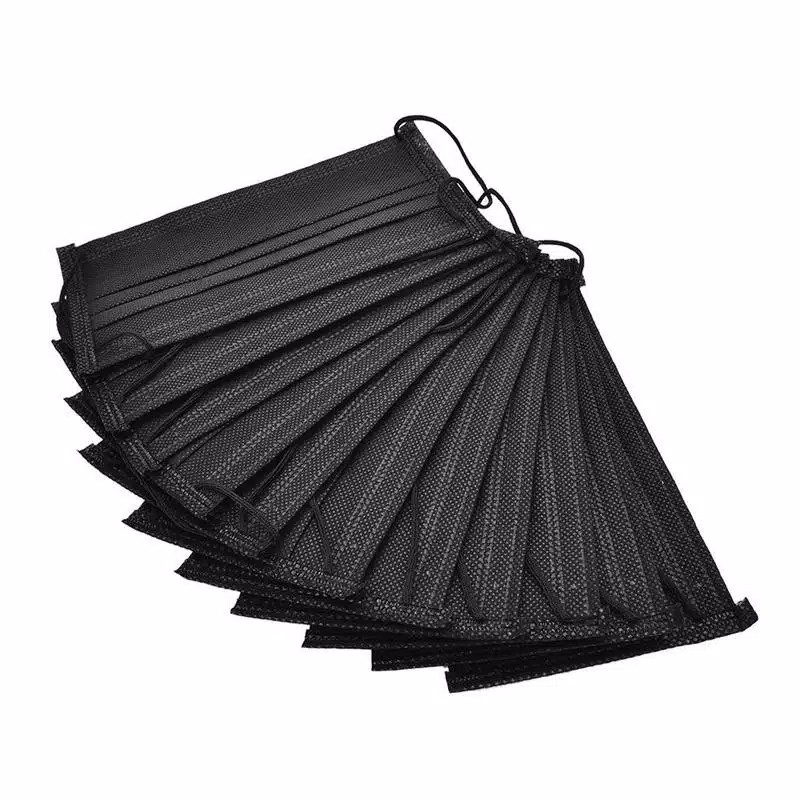 Masker Mulut Hitam / Masker Hitam Kpop Idol / Black Disposable Mask (TIPIS 2ply / 2 lembar)