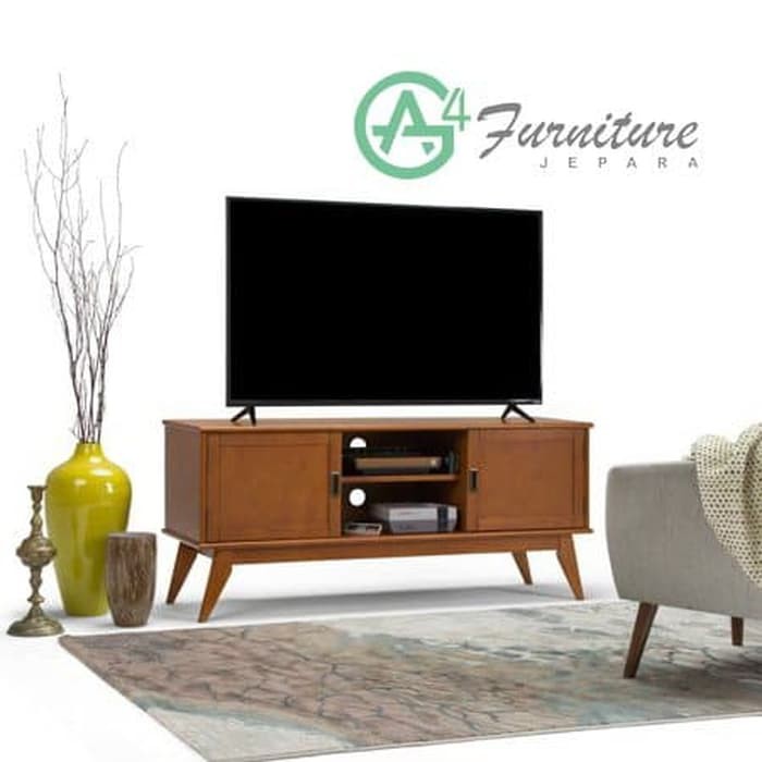 Lemari TV Kayu Jati Minimalis
