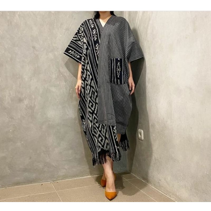 Dress Tenun Style Kaftan tenun Ikat Mix Lurik Surjan ATBM DRS24X