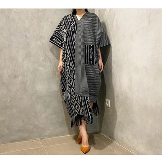 Dress Tenun Ikat Endek Kombinasi Dr86 Shopee Indonesia