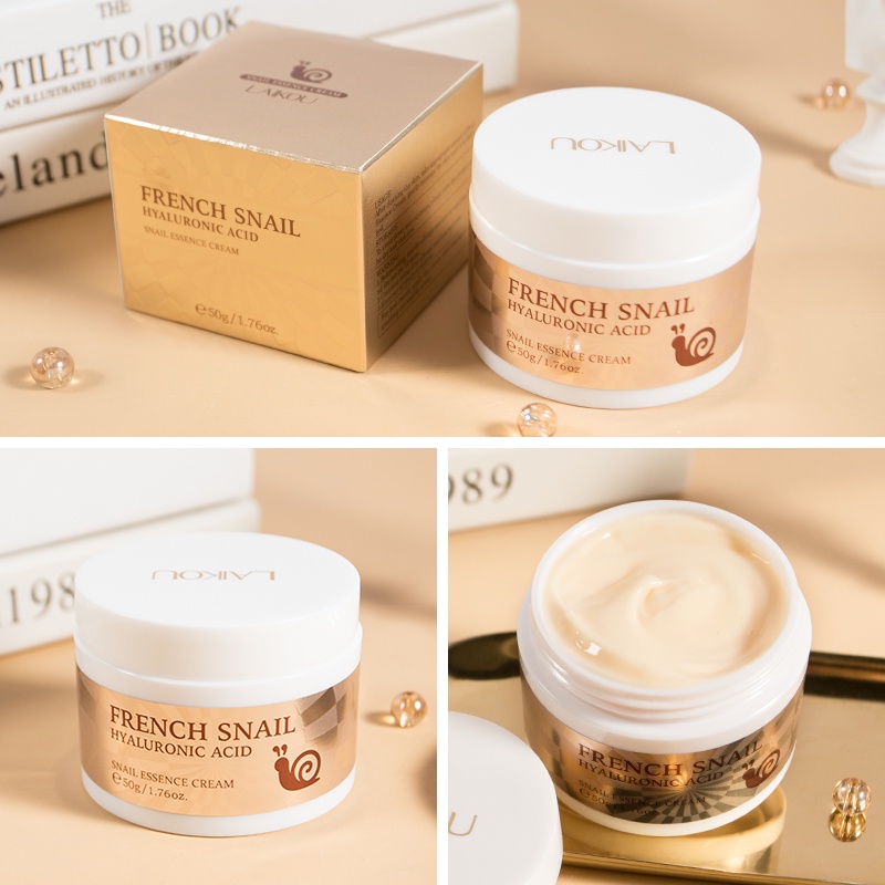 LAIKOU 24k Gold Snail Serum Mengurangi Kerut Masker Pelembab Krim Kulit Halus
