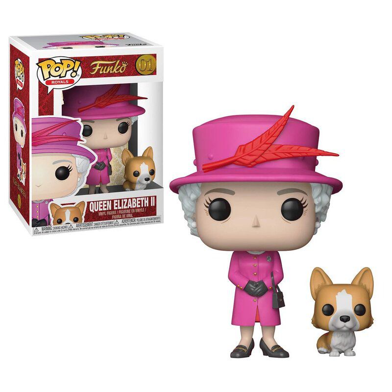 FUNKO POP NEWest Queen Elizabeth Ⅱ #01 with her dog Action Figure Toys Anime Collection Model Dolls for Kids Gifts