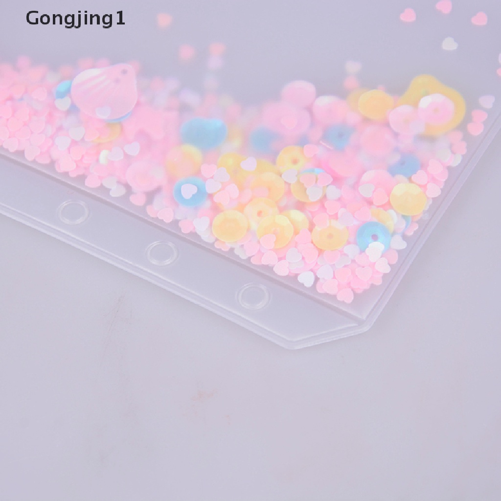 Gongjing1 Tas Penyimpanan Kartu Dokumen 6 Lubang Bahan PVC Transparan Ukuran A5 A6