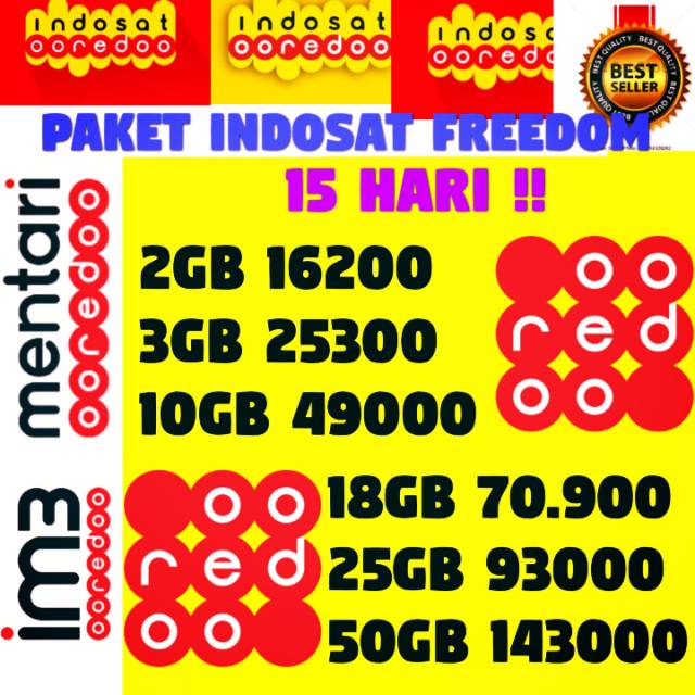 [JAMINAN MURAH] INDOSAT 15 HARI FREEDOM