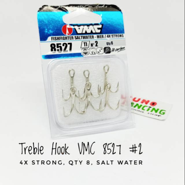 Mata Kail Treble Hook VMC 8527 Size 2 4X STRONG