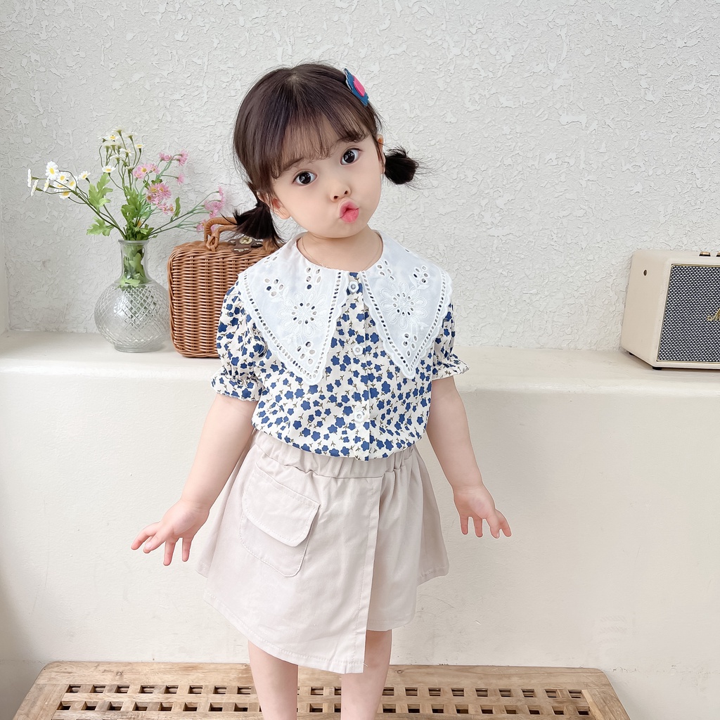 Setelan Baju Anak Perempuan Lengan Pendek Usia 1-4 Tahun / Setelan Baju KAtun Anak Perempuan Import